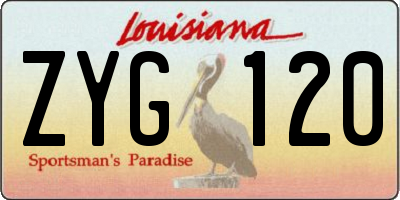 LA license plate ZYG120