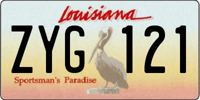LA license plate ZYG121