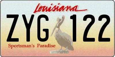 LA license plate ZYG122