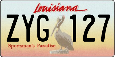 LA license plate ZYG127