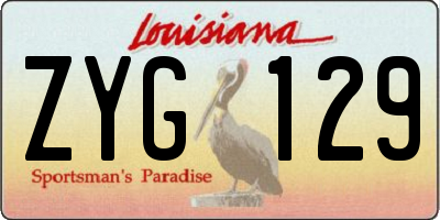 LA license plate ZYG129