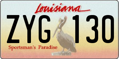 LA license plate ZYG130