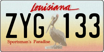 LA license plate ZYG133