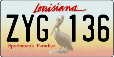 LA license plate ZYG136
