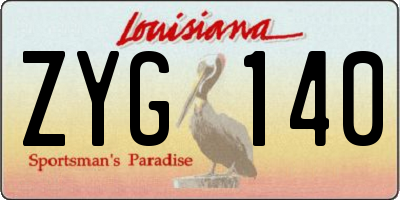 LA license plate ZYG140