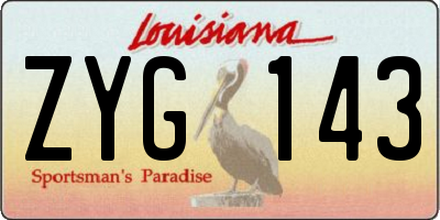 LA license plate ZYG143