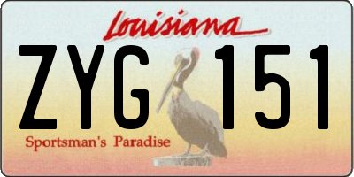 LA license plate ZYG151