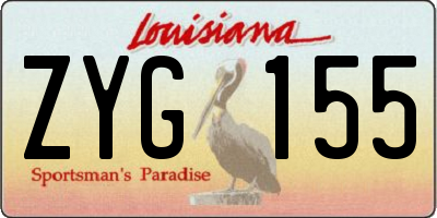 LA license plate ZYG155