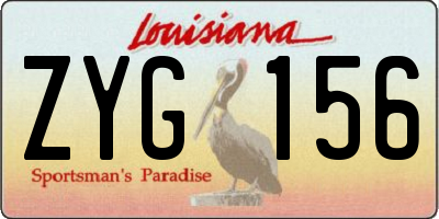 LA license plate ZYG156