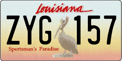 LA license plate ZYG157
