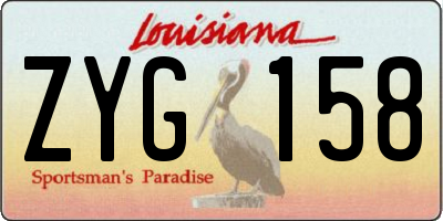 LA license plate ZYG158