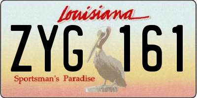 LA license plate ZYG161