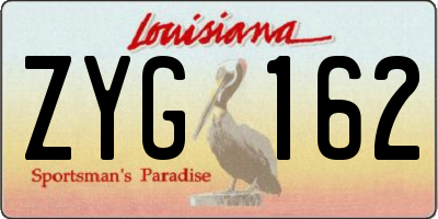 LA license plate ZYG162