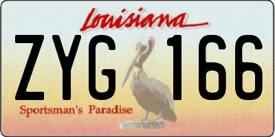 LA license plate ZYG166