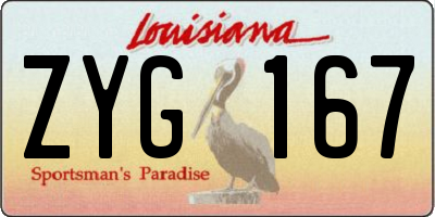 LA license plate ZYG167
