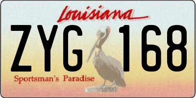 LA license plate ZYG168