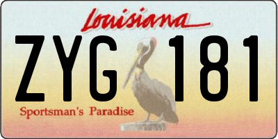 LA license plate ZYG181