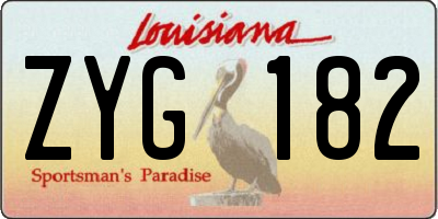 LA license plate ZYG182