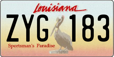 LA license plate ZYG183