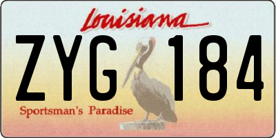 LA license plate ZYG184