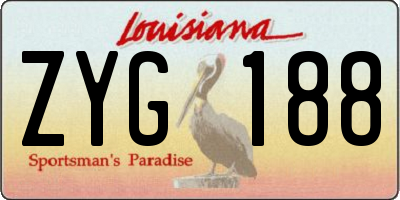 LA license plate ZYG188