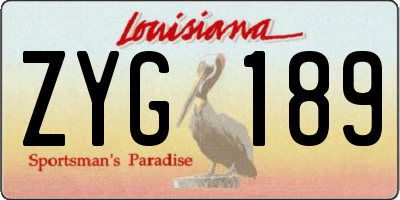 LA license plate ZYG189