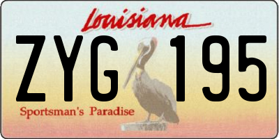 LA license plate ZYG195