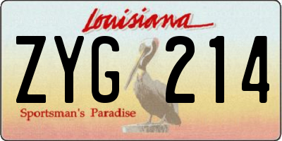LA license plate ZYG214