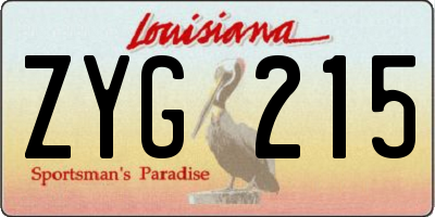 LA license plate ZYG215