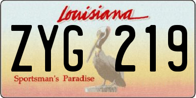 LA license plate ZYG219