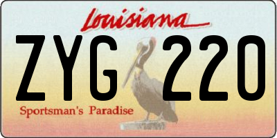 LA license plate ZYG220