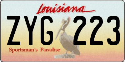 LA license plate ZYG223