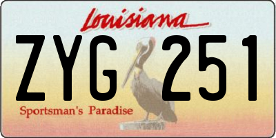 LA license plate ZYG251