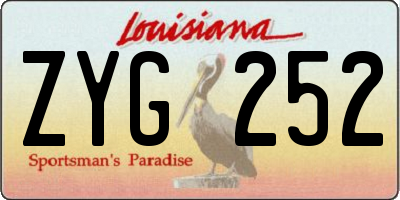LA license plate ZYG252