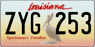 LA license plate ZYG253