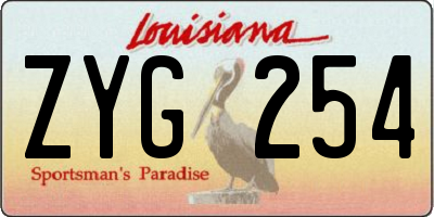 LA license plate ZYG254