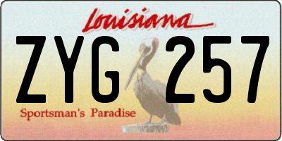 LA license plate ZYG257