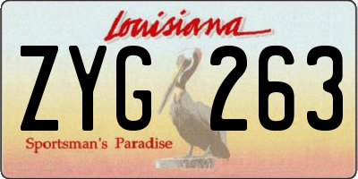 LA license plate ZYG263