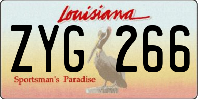 LA license plate ZYG266