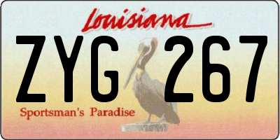 LA license plate ZYG267