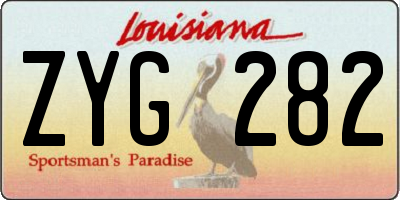 LA license plate ZYG282