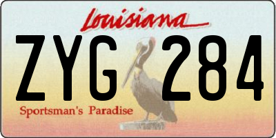 LA license plate ZYG284