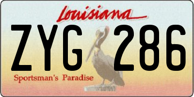 LA license plate ZYG286