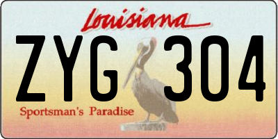 LA license plate ZYG304