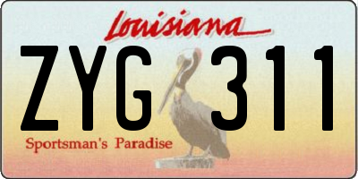 LA license plate ZYG311