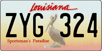 LA license plate ZYG324