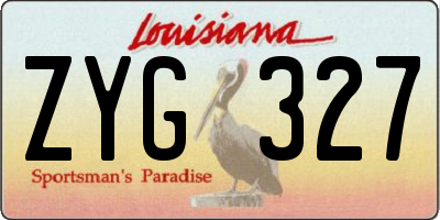 LA license plate ZYG327