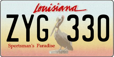 LA license plate ZYG330