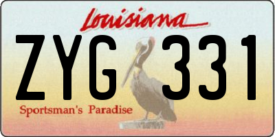 LA license plate ZYG331