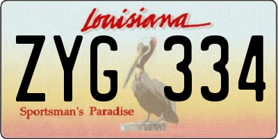 LA license plate ZYG334